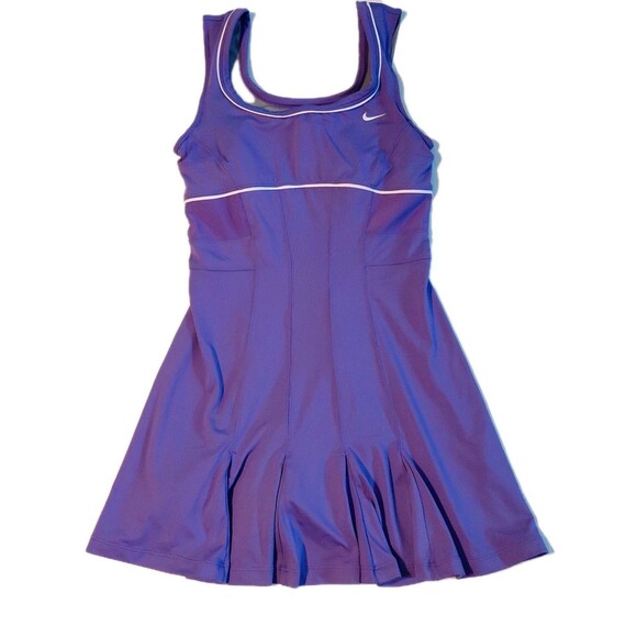 Nike Dri Fit Med Purple Tennis Golf Raquet Activewear Sleeveless Shelf Bra Dress - Picture 1 of 12